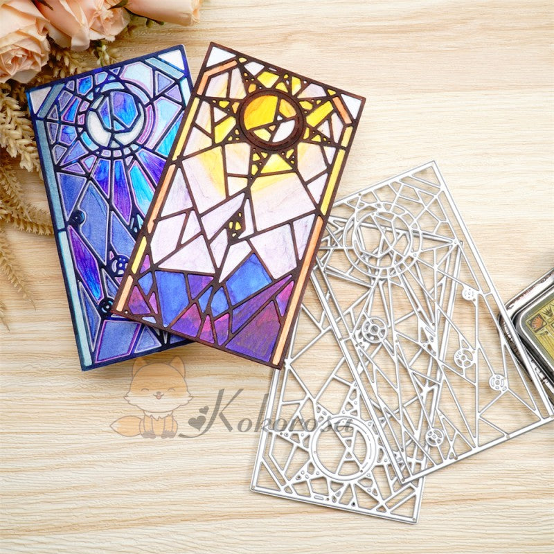 Kokorosa Metal Cutting Dies with Tarot Quilted Stained Background Board