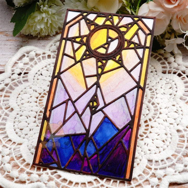 Kokorosa Metal Cutting Dies with Tarot Quilted Stained Background Board