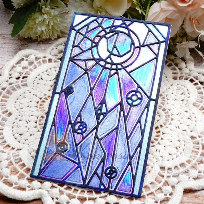 Kokorosa Metal Cutting Dies with Tarot Quilted Stained Background Board
