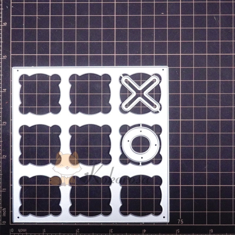 Kokorosa Metal Cutting Dies with Tic-Tac-Toe Game Board