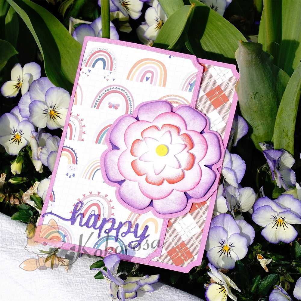 Kokorosa Metal Cutting Dies with Traditional Flower Foldable Card