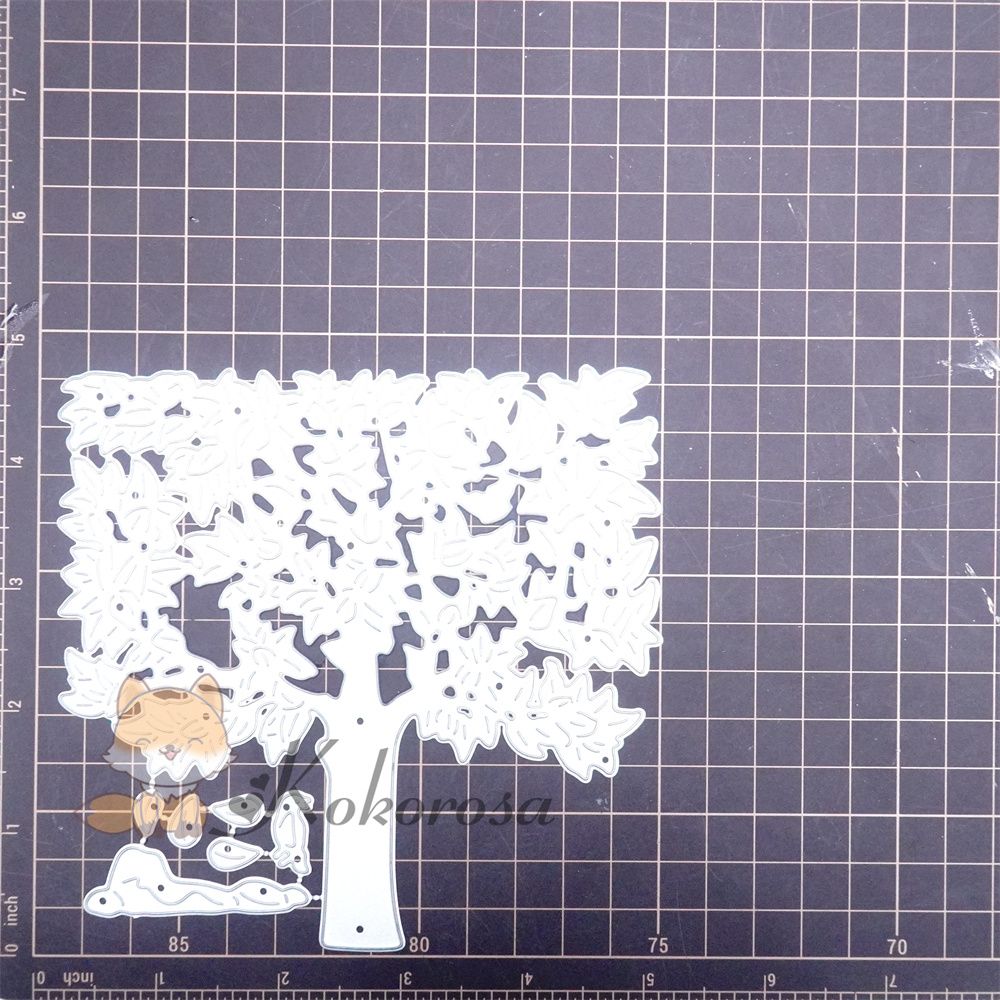 Kokorosa Metal Cutting Dies with Tree & Fallen Leaves