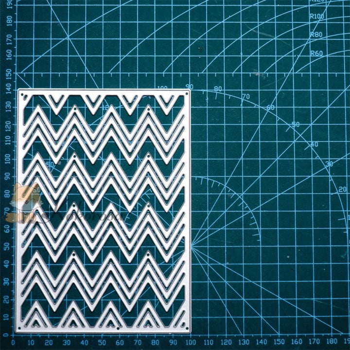 Kokorosa Metal Cutting Dies with Triangle Waves Background Board