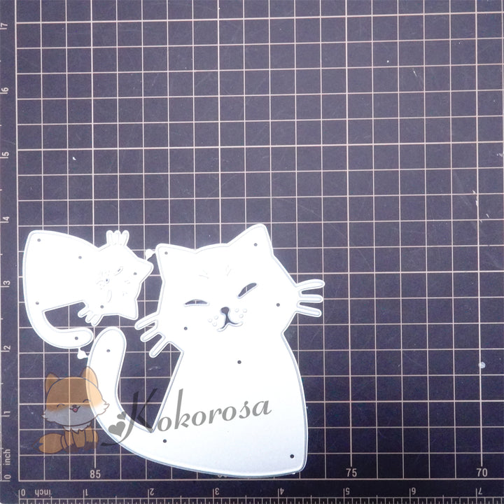 Kokorosa Metal Cutting Dies with Two Smiling Cats