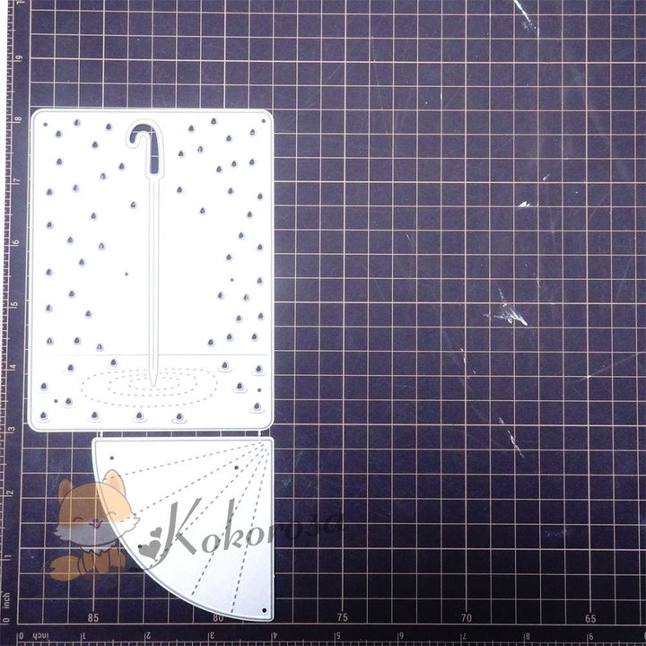 Kokorosa Metal Cutting Dies with Umbrella & Raindrop Background Board
