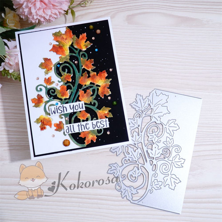 Kokorosa Metal Cutting Dies with Leaves Overlay Border Board