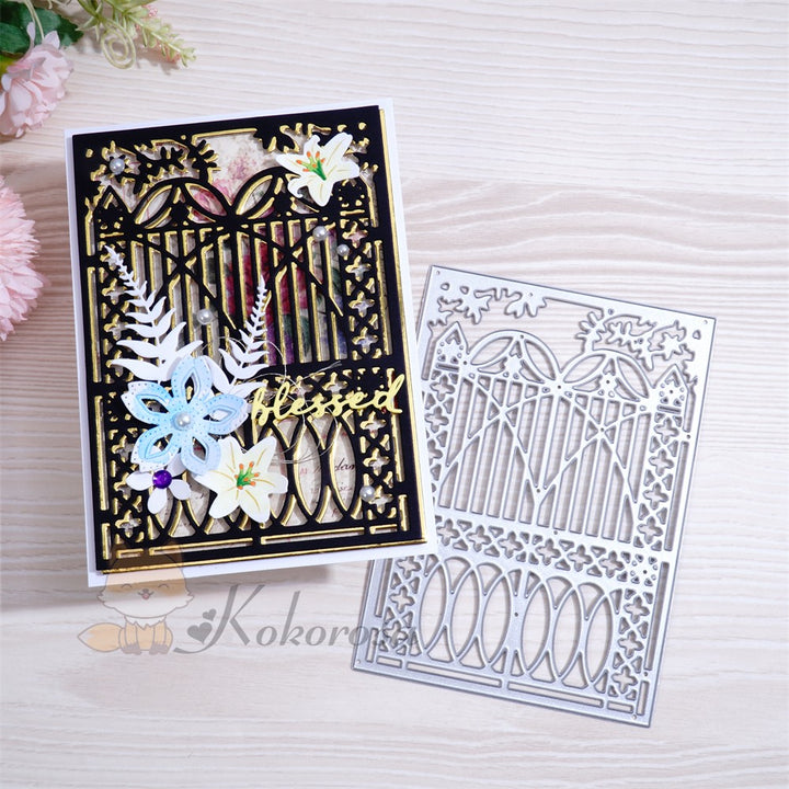 Kokorosa Metal Cutting Dies with Vintage Gate Background Board