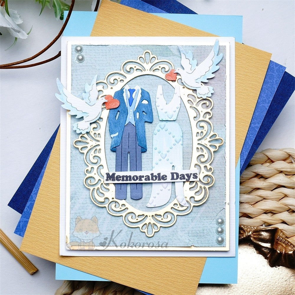 Kokorosa Metal Cutting Dies with Wedding Suit & Peace Doves