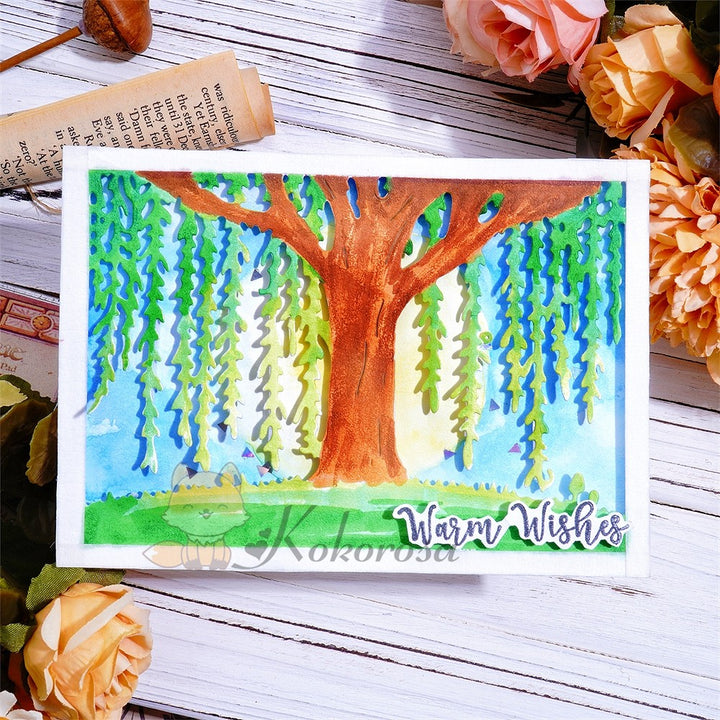 Kokorosa Metal Cutting Dies with Willow Background Board