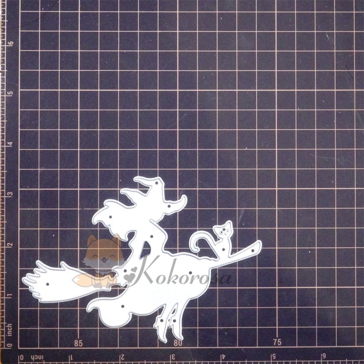 Kokorosa Metal Cutting Dies with Witch Flying on Broom