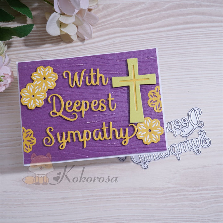 Kokorosa Metal Cutting Dies with "With Deepest Sympathy" Word