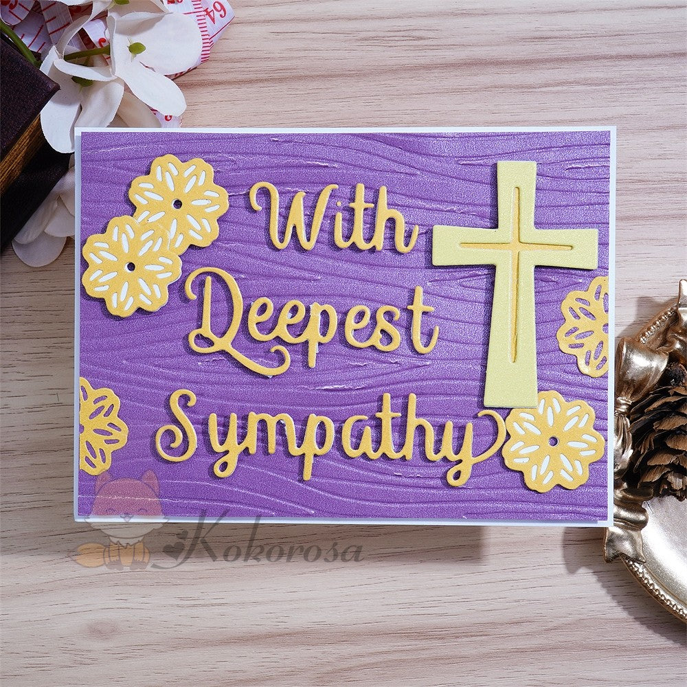 Kokorosa Metal Cutting Dies with "With Deepest Sympathy" Word