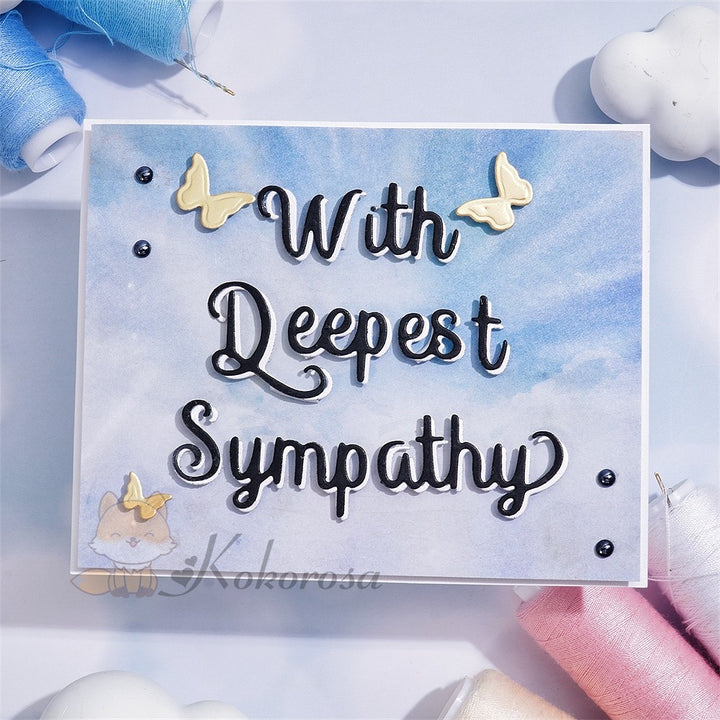 Kokorosa Metal Cutting Dies with "With Deepest Sympathy" Word