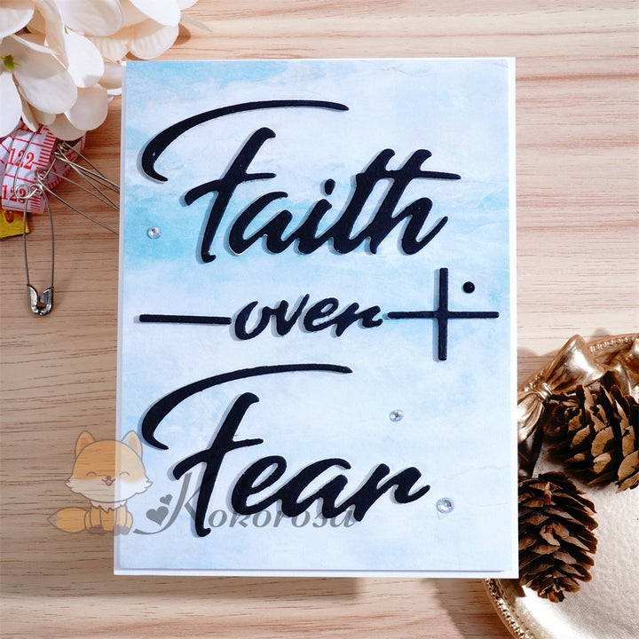 Kokorosa Metal Cutting Dies with "Faith over Fear" Word