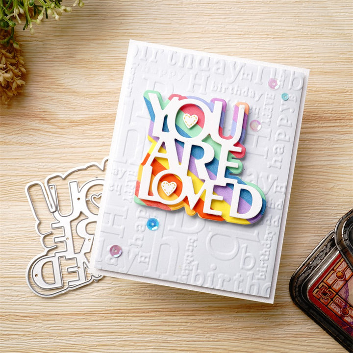 Kokorosa Metal Cutting Dies with with "YOU ARE LOVED" Words