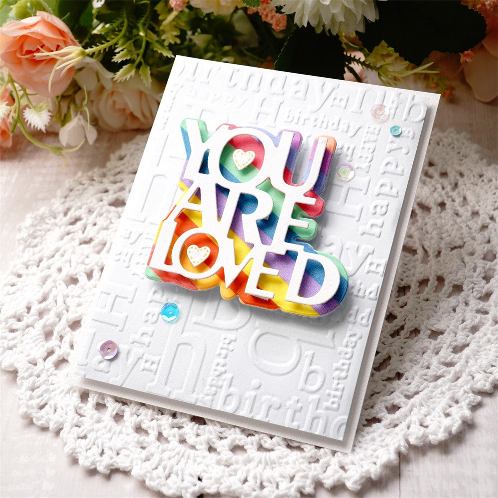 Kokorosa Metal Cutting Dies with with "YOU ARE LOVED" Words