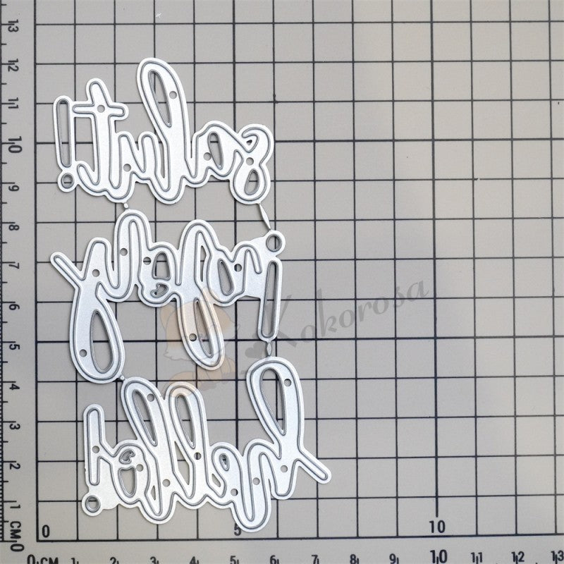 Kokorosa Metal Cutting Dies with with "hello" Words