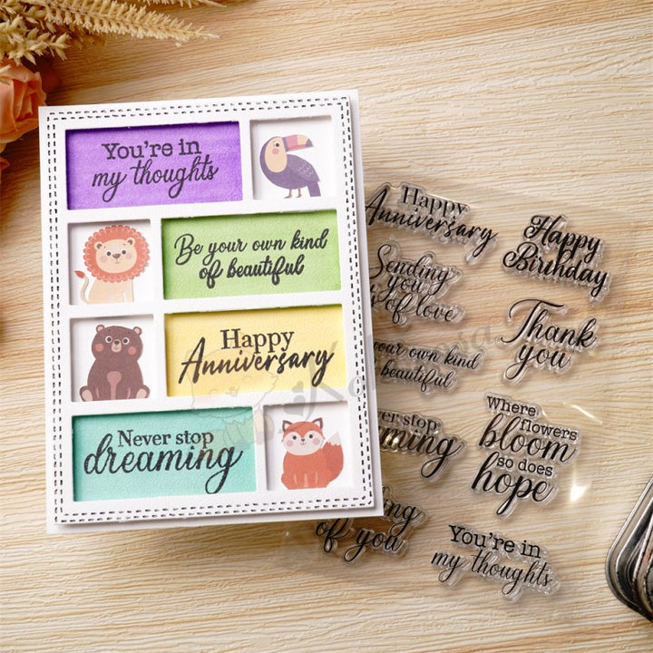 Kokorosa Thankful Words Clear Stamps