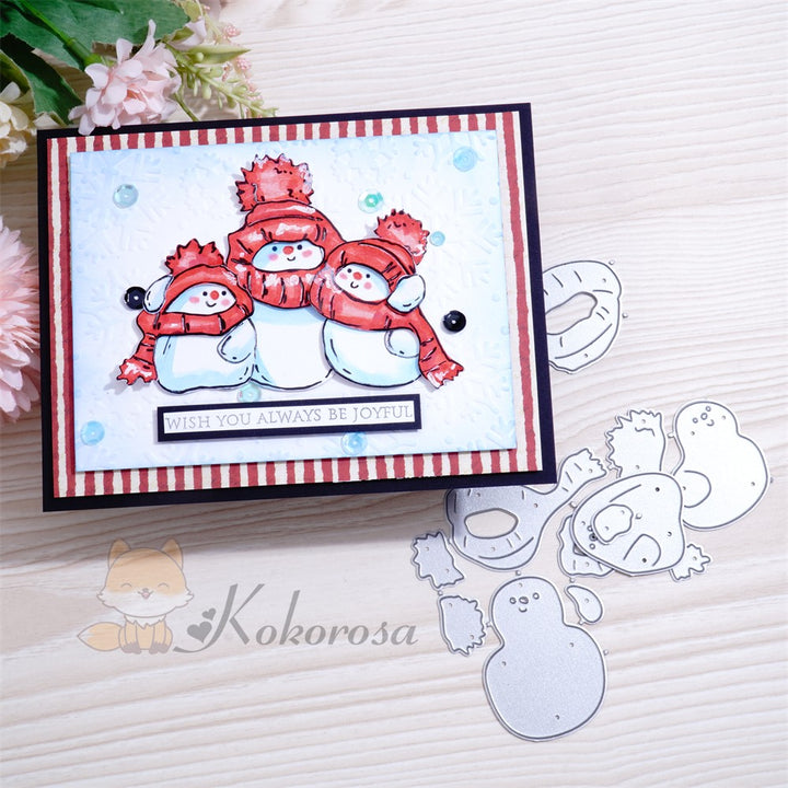 Kokorosa Metal Cutting Dies with 3 Snowman