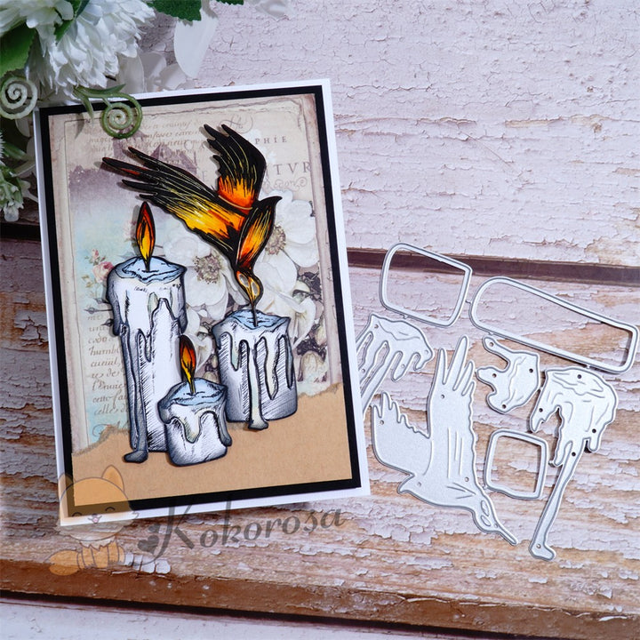 Kokorosa Metal Cutting Dies with Bird on Candles
