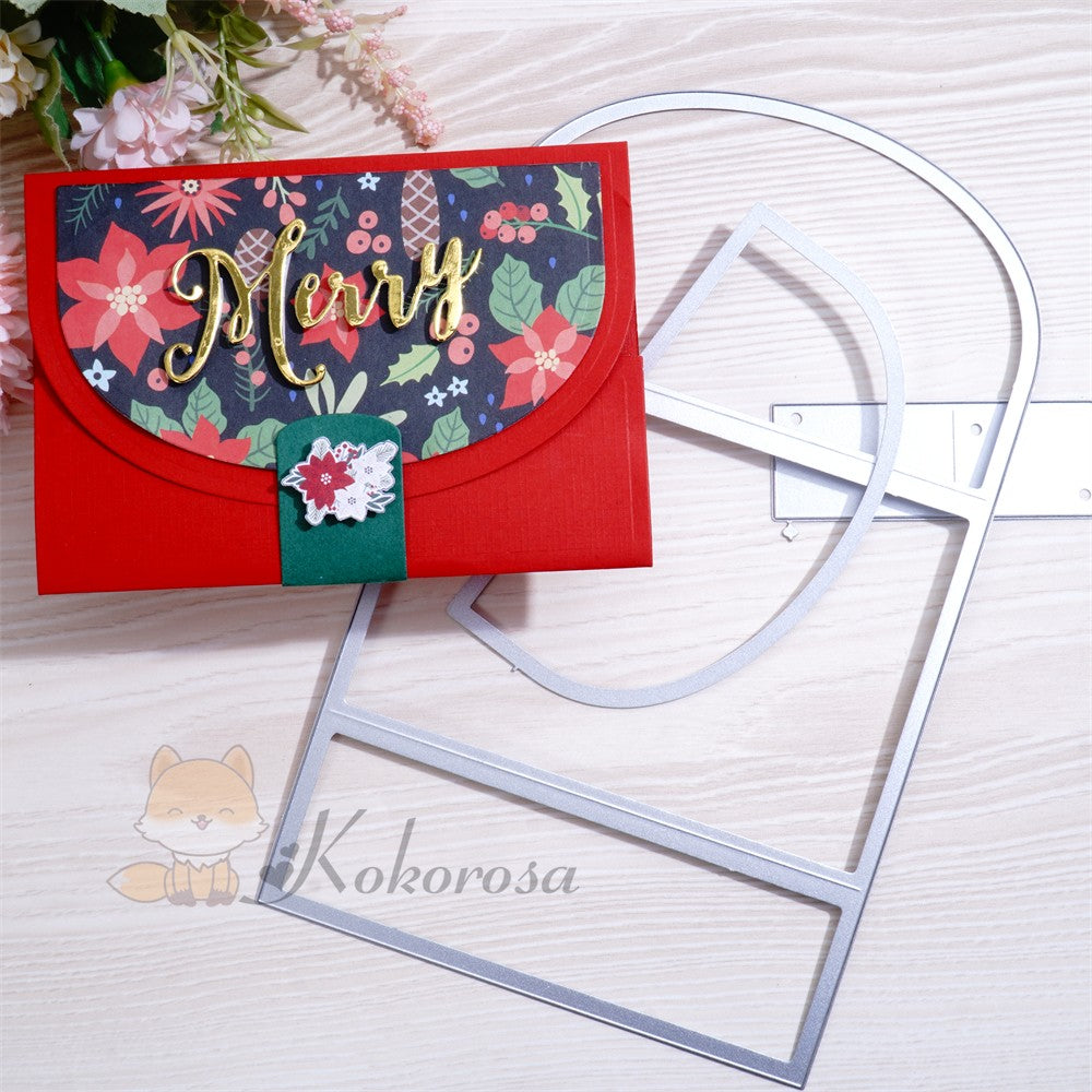 Kokorosa Metal Cutting Dies with Semi-Circle Foldable Card