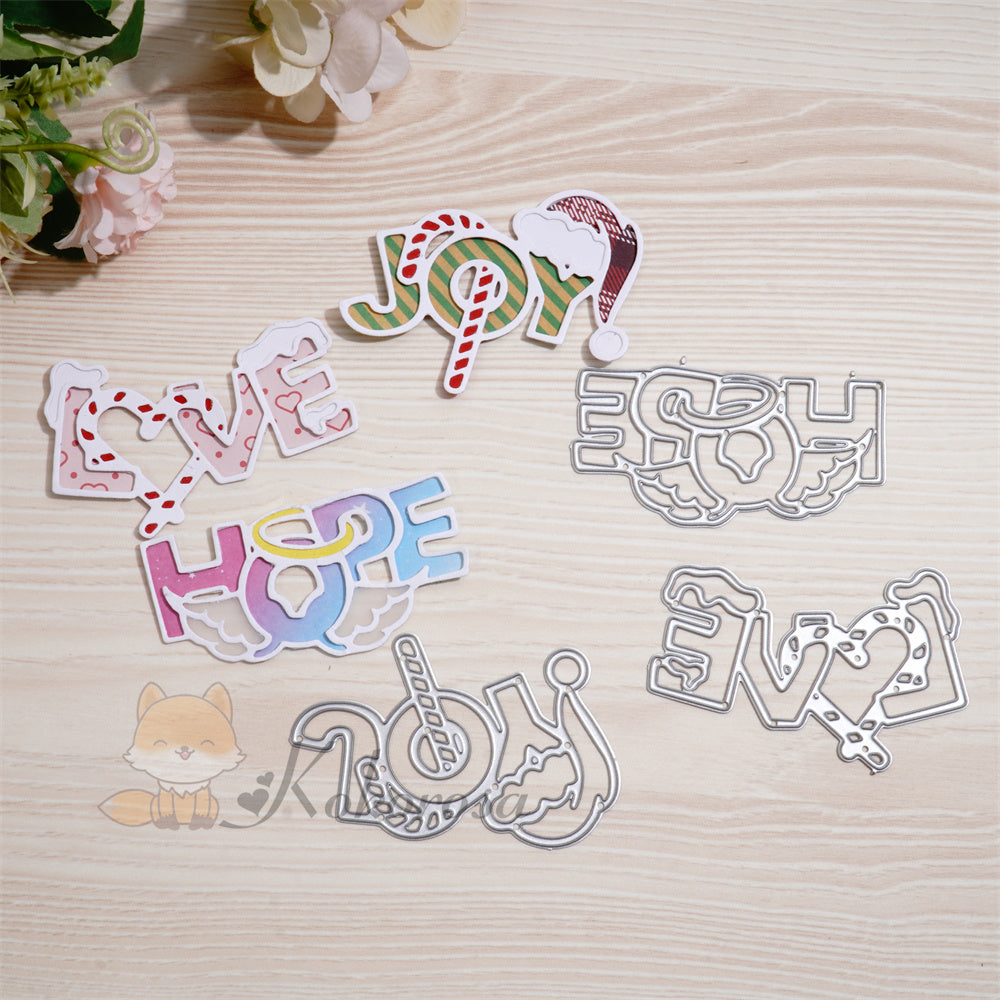 Kokorosa Metal Cutting Dies with 'Love Hope Joy' Word