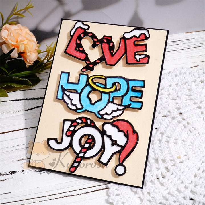 Kokorosa Metal Cutting Dies with 'Love Hope Joy' Word