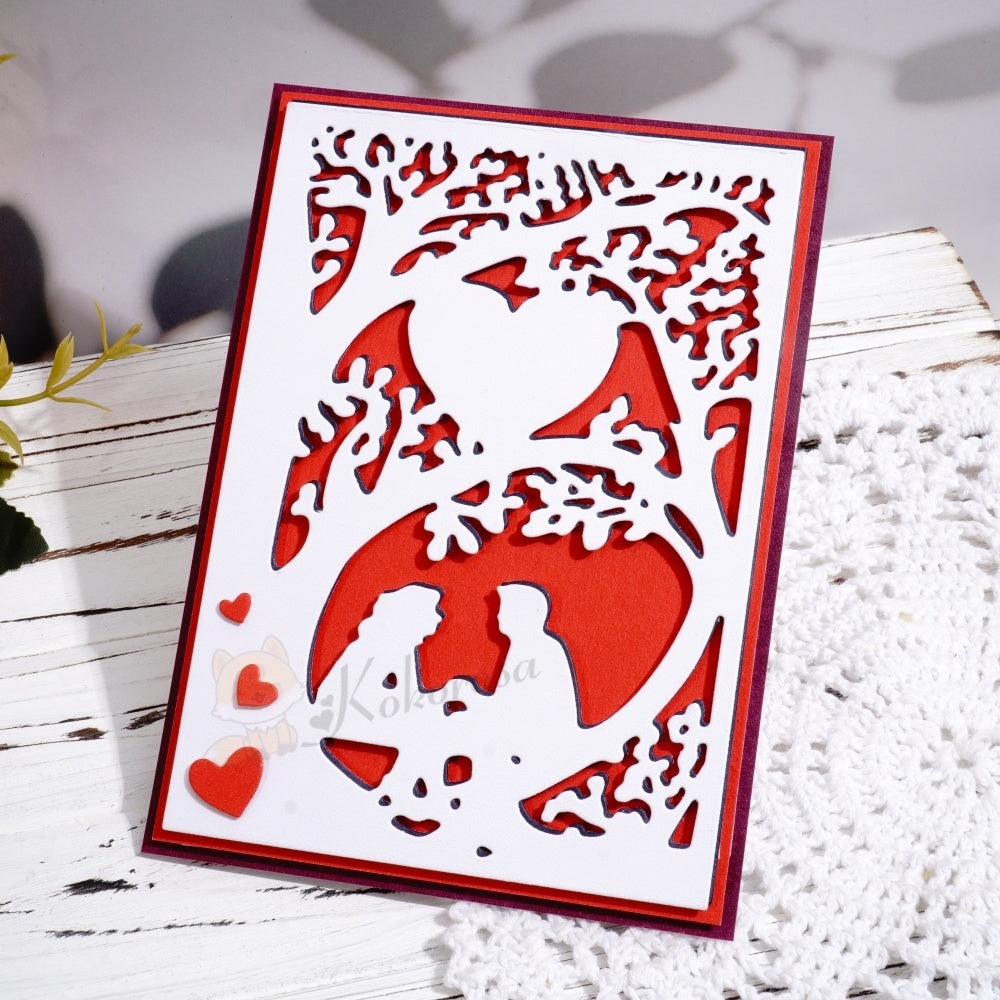 Kokorosa Metal Cutting Dies with Love Under the Tree Background Board