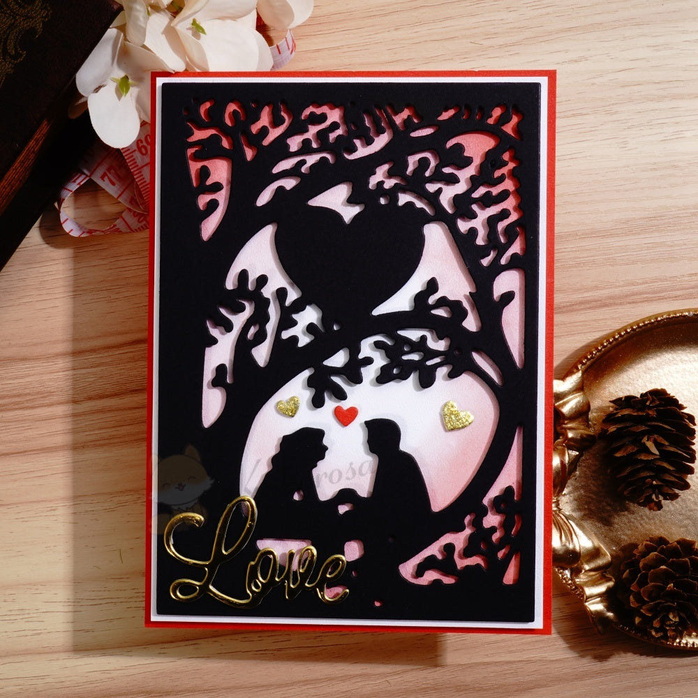 Kokorosa Metal Cutting Dies with Love Under the Tree Background Board