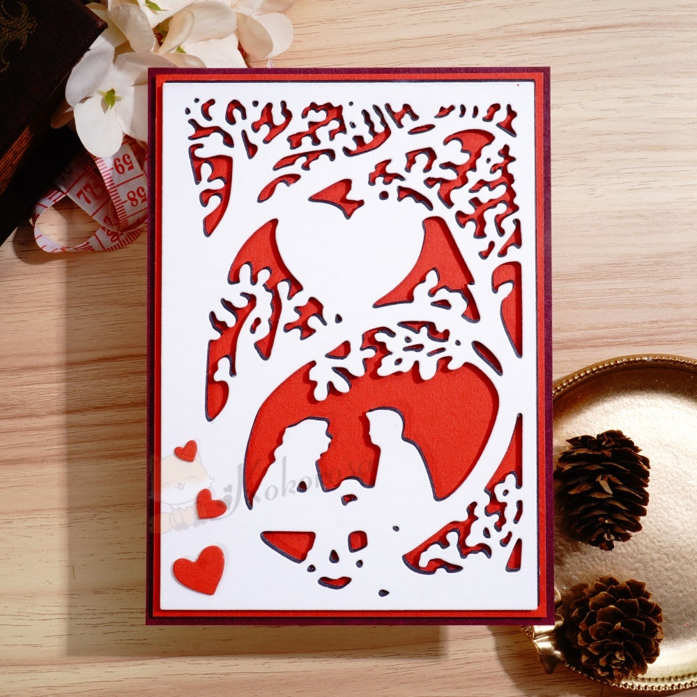 Kokorosa Metal Cutting Dies with Love Under the Tree Background Board