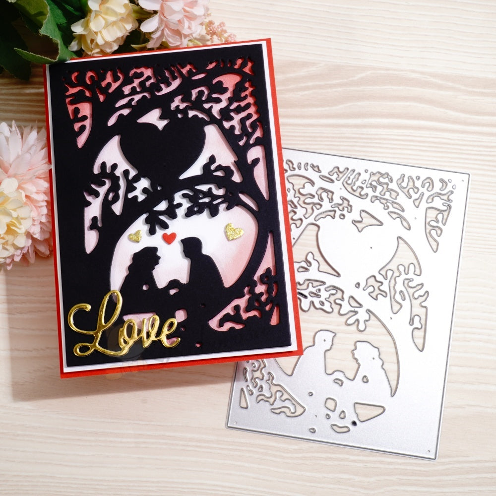 Kokorosa Metal Cutting Dies with Love Under the Tree Background Board