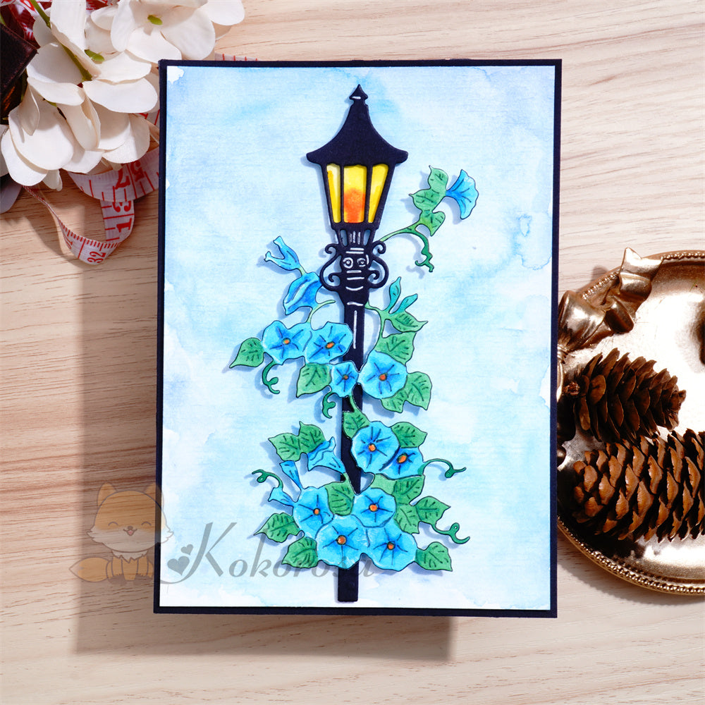 Kokorosa Metal Cutting Dies with Morning Glory and Street Lamp