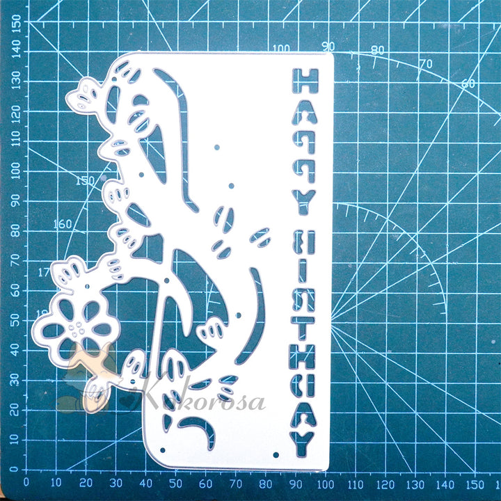 Kokorosa Metal Cutting Dies with Note Border and Happy Birthday Word