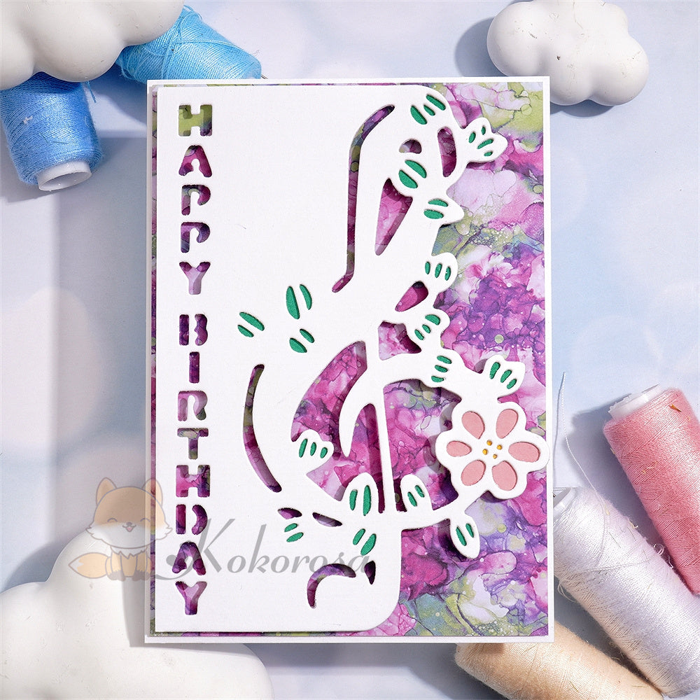 Kokorosa Metal Cutting Dies with Note Border and Happy Birthday Word