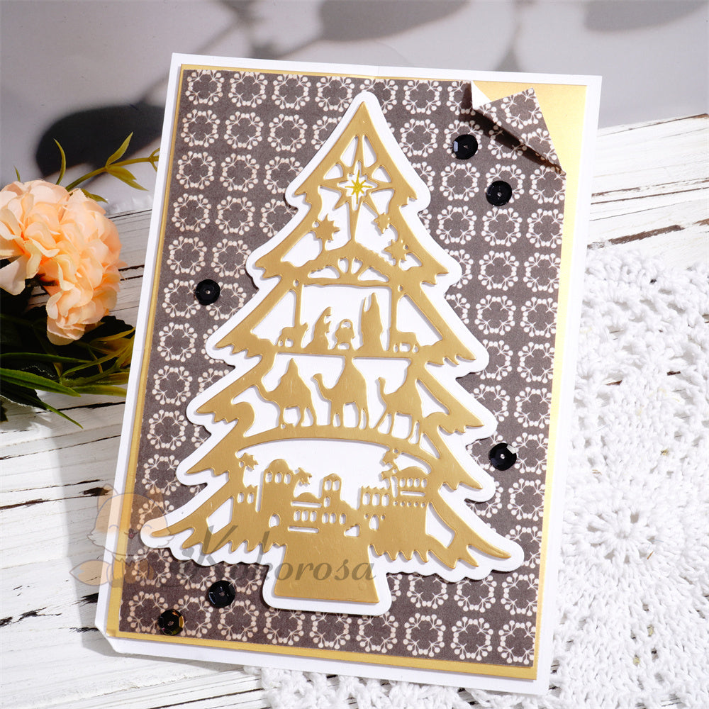 Kokorosa Metal Cutting Dies with Pray Christmas Tree