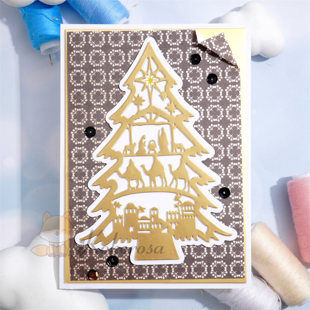 Kokorosa Metal Cutting Dies with Pray Christmas Tree