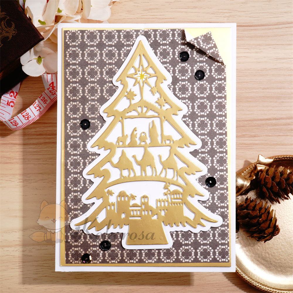 Kokorosa Metal Cutting Dies with Pray Christmas Tree