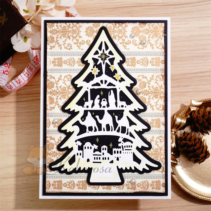 Kokorosa Metal Cutting Dies with Pray Christmas Tree