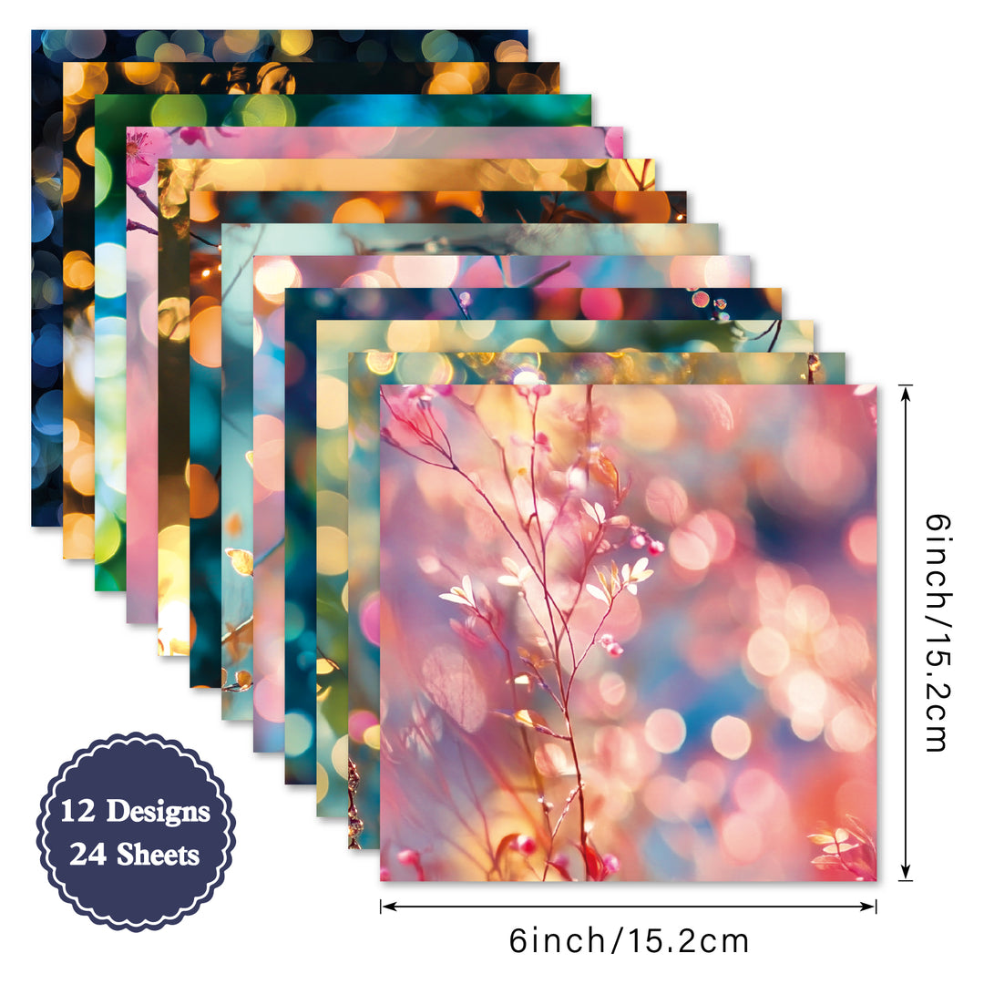 Kokorosa 24PCS 6" Lumina Scrapbook & Cardstock Paper