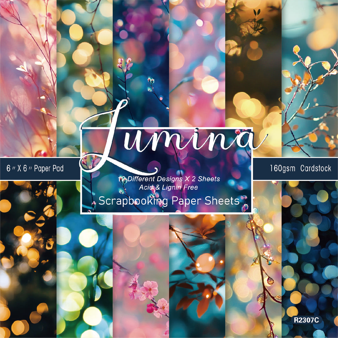 Kokorosa 24PCS 6" Lumina Scrapbook & Cardstock Paper