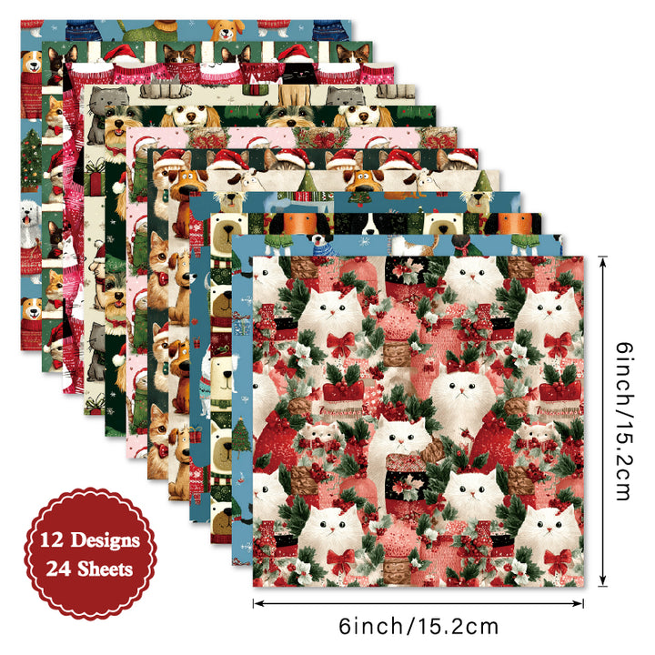Kokorosa 24PCS 6" Cuddle Scrapbook & Cardstock Paper