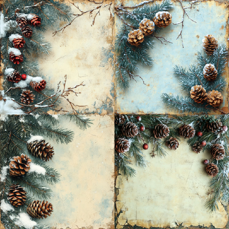 Kokorosa 24PCS 6" Frost Pine Scrapbook & Cardstock Paper