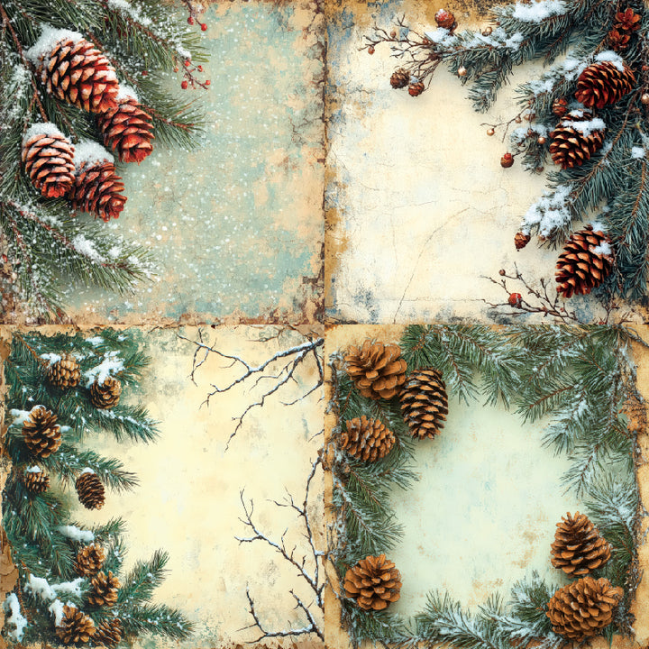 Kokorosa 24PCS 6" Frost Pine Scrapbook & Cardstock Paper