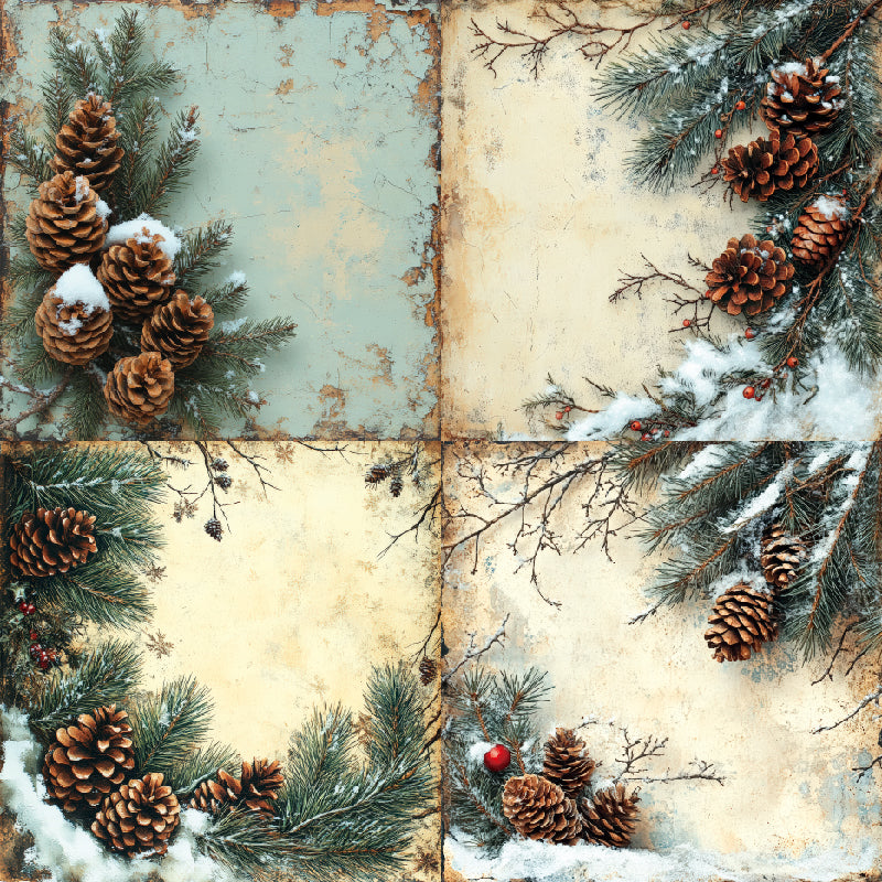 Kokorosa 24PCS 6" Frost Pine Scrapbook & Cardstock Paper