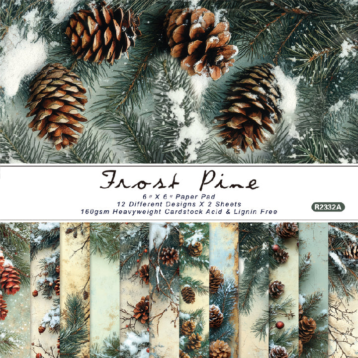 Kokorosa 24PCS 6" Frost Pine Scrapbook & Cardstock Paper