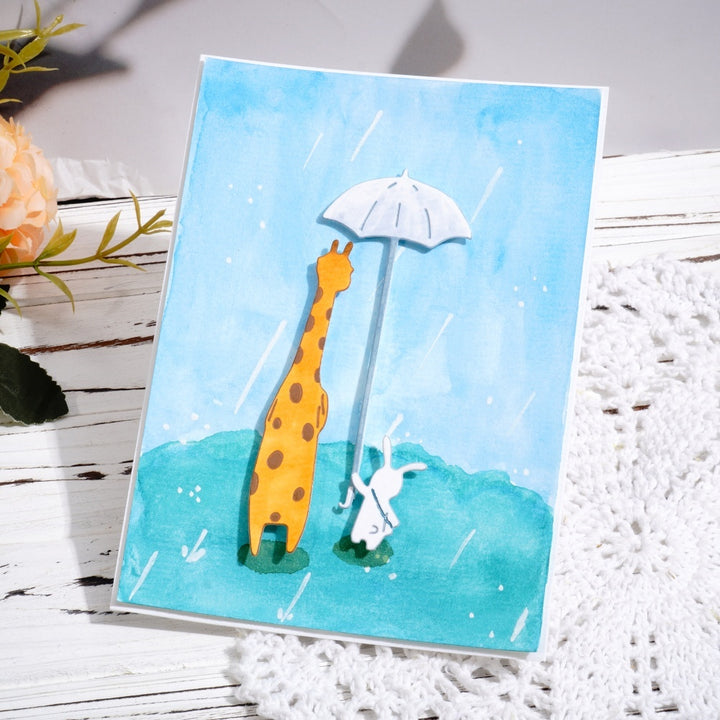 Kokorosa Metal Cutting Dies with Rabbit Holds Umbrella for Giraffe