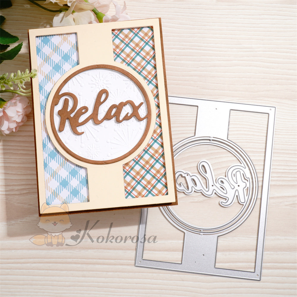 Kokorosa Metal Cutting Dies with Relax Word Background Board