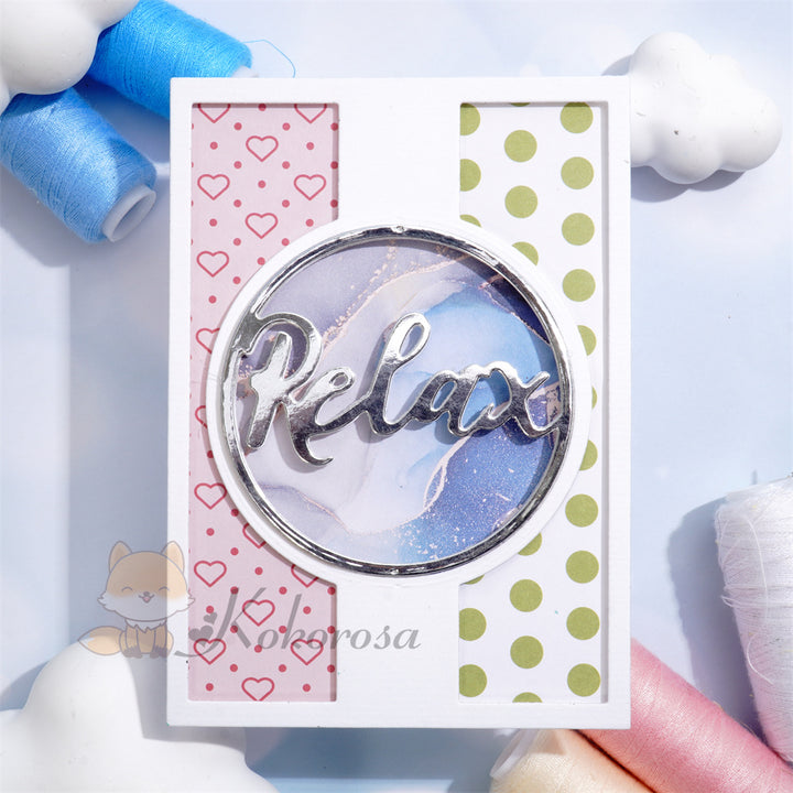 Kokorosa Metal Cutting Dies with Relax Word Background Board