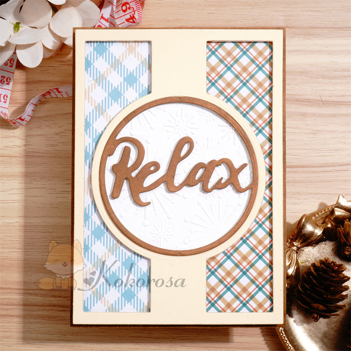 Kokorosa Metal Cutting Dies with Relax Word Background Board