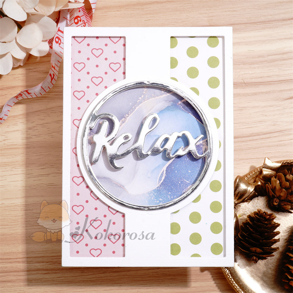 Kokorosa Metal Cutting Dies with Relax Word Background Board